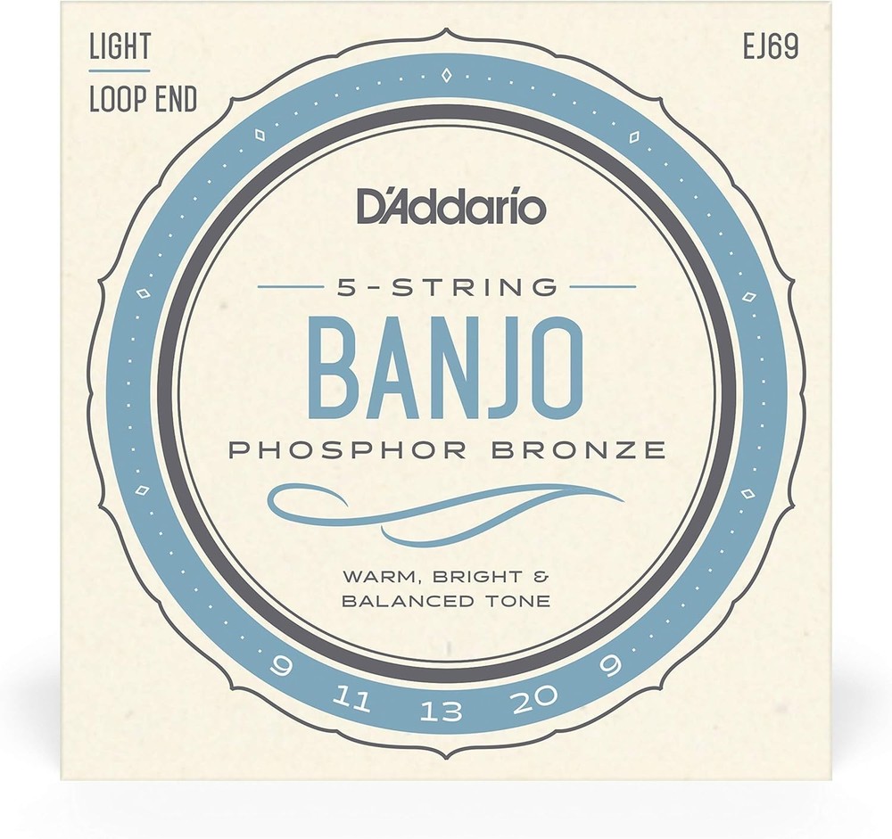 5-String Phosphor Bronze Banjo Strings - Light Gauge 9-20 for Authentic Tone