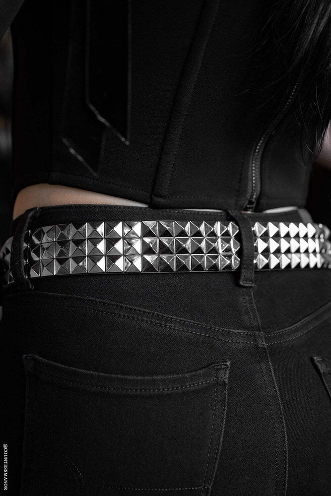 Citadel Pyramid Stud Belt [Genuine Leather]