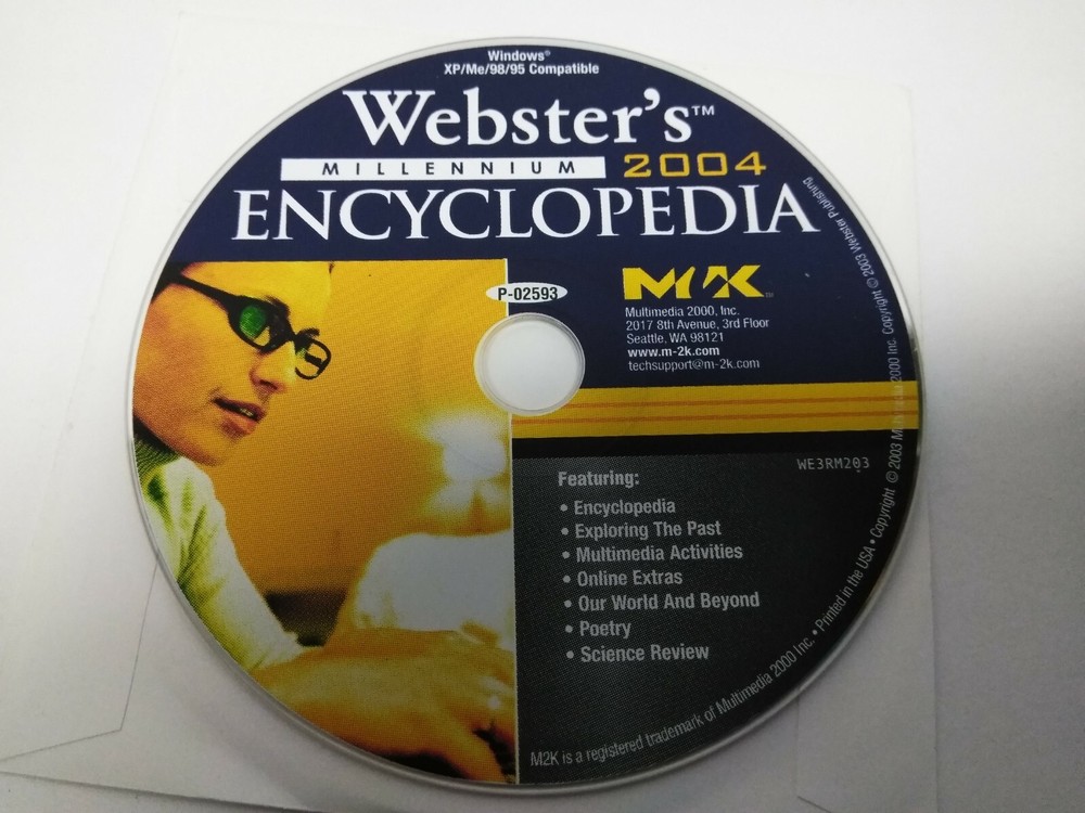 Webster’s MILLENNIUM 2004 Encyclopedia PC Software WIN95+ CD-ROM