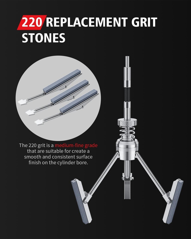 Cylinder Hone Tool Set with Tool Box, Adjustable Engine Cylinder Honing Tool ...
