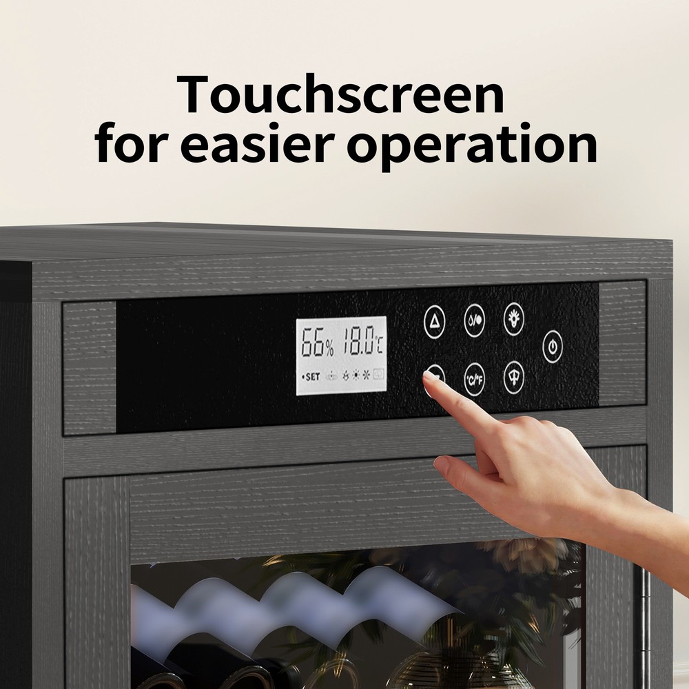 7.6 ft3 LED Touch Screen Display Constant Temperature Black Grape Wine Cooler