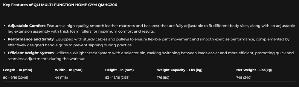 QLI MULTI-FUNCTION HOME GYM