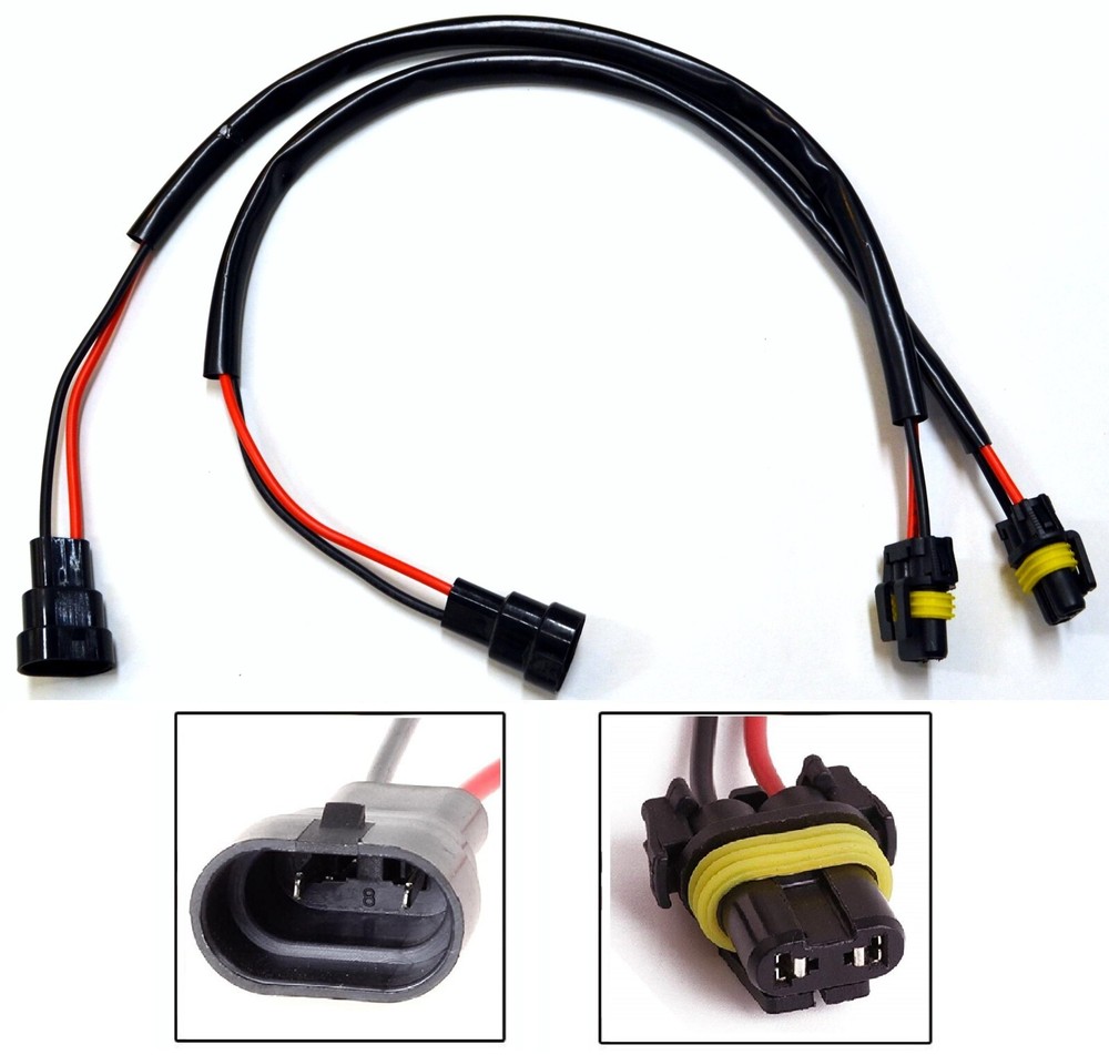 HID Kit Extension Wire P H10 9145 Two Harness Fog Light Connect Ballast Socket