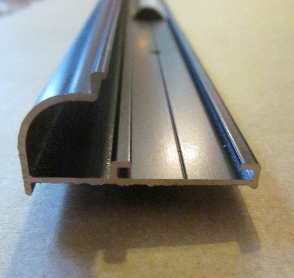 3" SAMPLE Black Aluminum Vinyl Insert Type Gutter Drip Rail Trim 1 1/2" x 3/4"