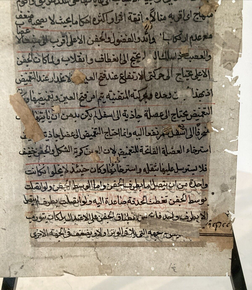 Antique Middle Eastern Manuscript Page - Hand Painted w/Script on Reverse