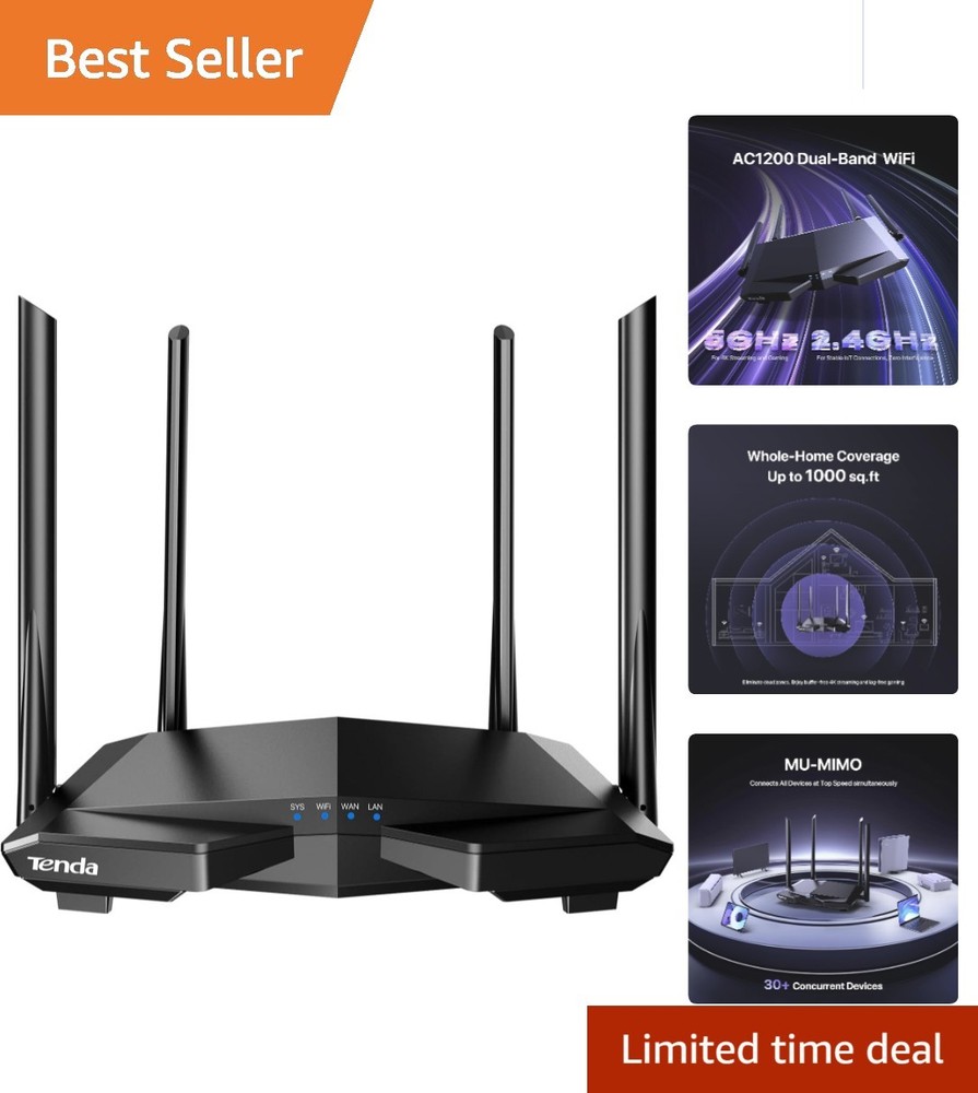 AC1200 Dual Band WiFi Router – Beamforming Technology & Security Features