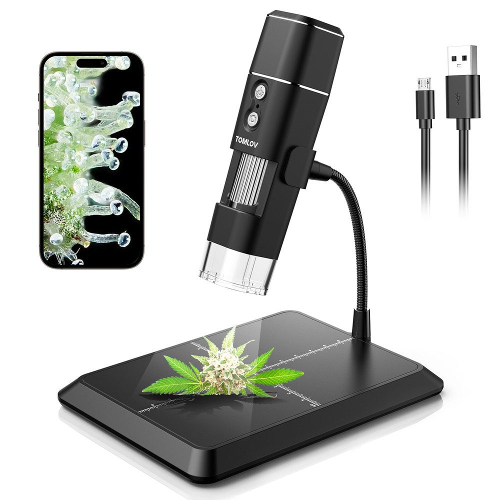 TOMLOV DM1 WiFi Wireless Digital Microscope 1000X 1080P HD USB Coin Microscope