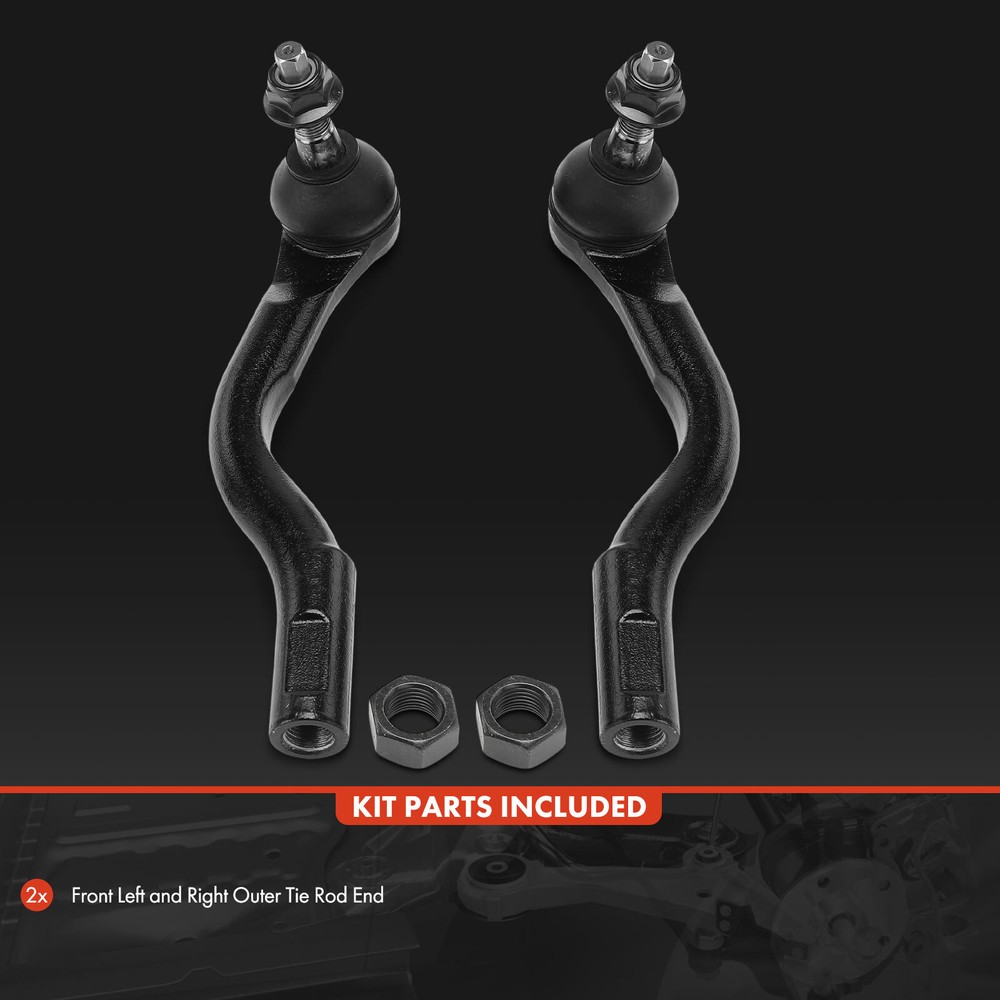 2Pcs Front Outer Steering Tie Rod End for Chrysler Pacifica 17-25 Grand Caravan