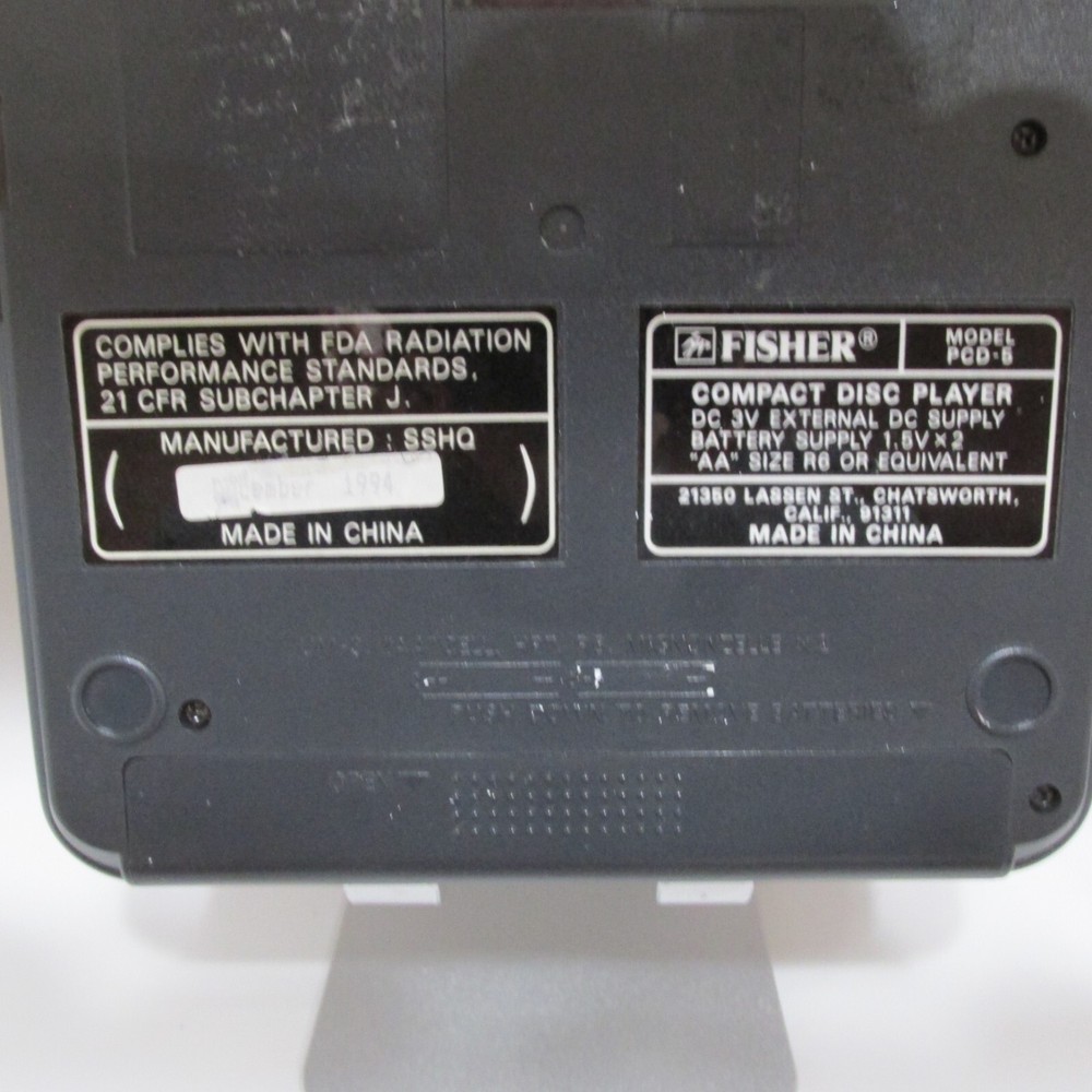 Fisher EES 1 Bit OPTI TRAC Personal CD player PCD-5- Tested