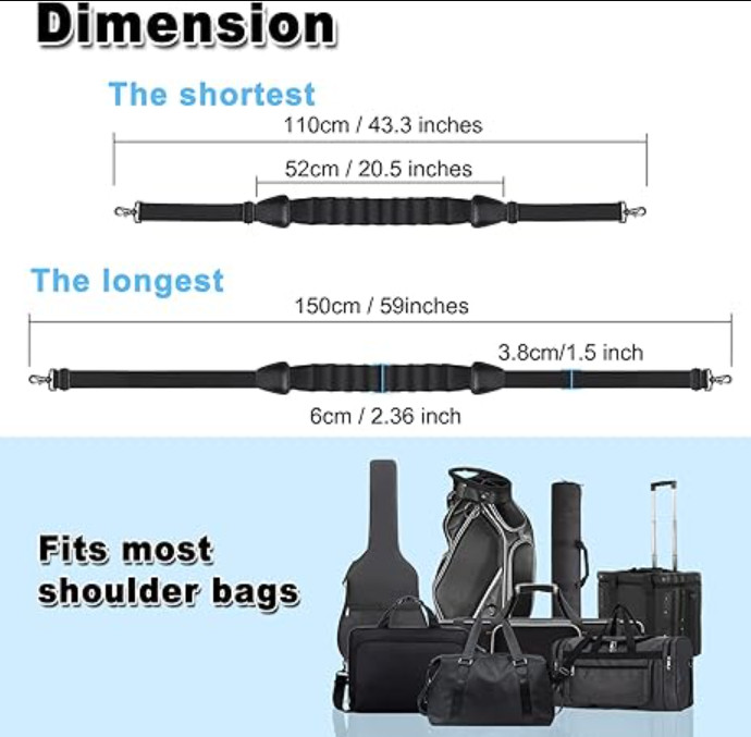 Shoulder Strap, 59” Luggage Shoulder Strap, Universal Bag Strap Replacement for