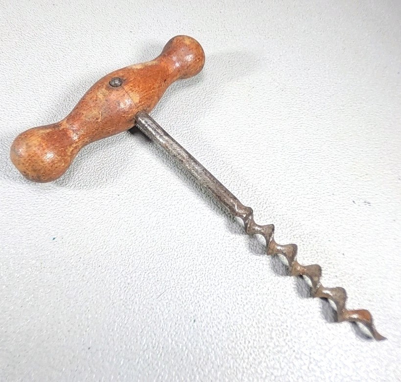 Vintage Wood Handle Corkscrew ~ FL-5