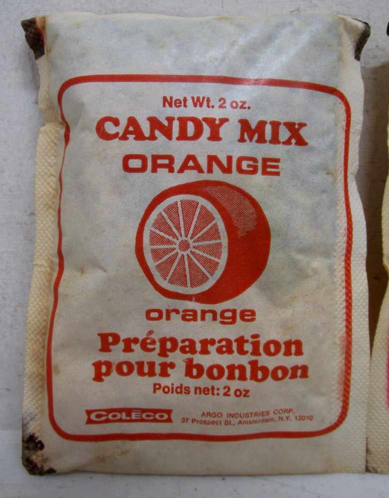 VINTAGE 1970's COLECO ORANGE & CHERRY CANDY MIX UNOPENED