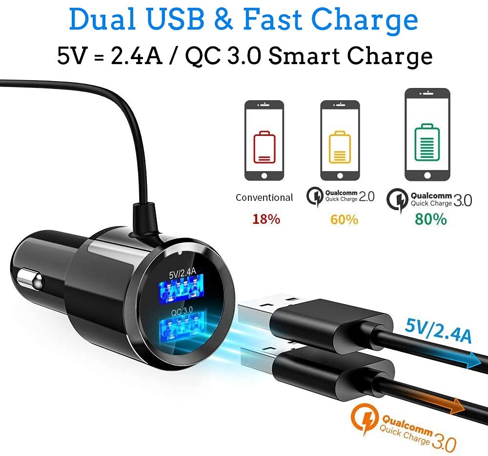 Arestech FM Transmitter Bluetooth 5.0 Hands-Free Car Kit with Quick Small