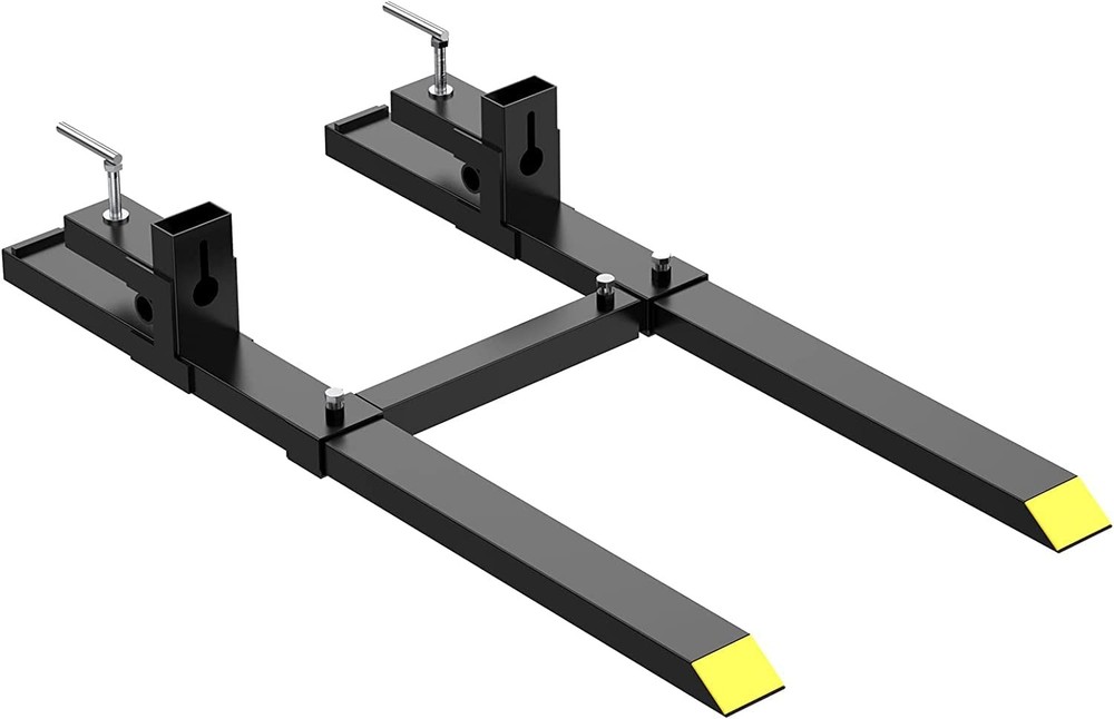 60" 4000lbs Clamp on Pallet Forks w/Stabilizer Bar ,Bucket Tractor Fork Loader