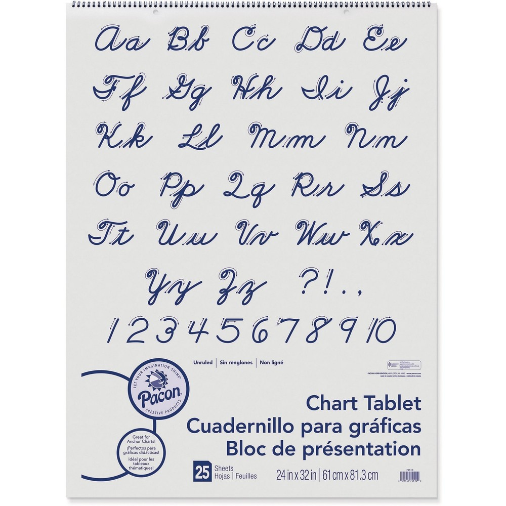 Pacon Chart Tablet - 24" X 32" - White (74510)