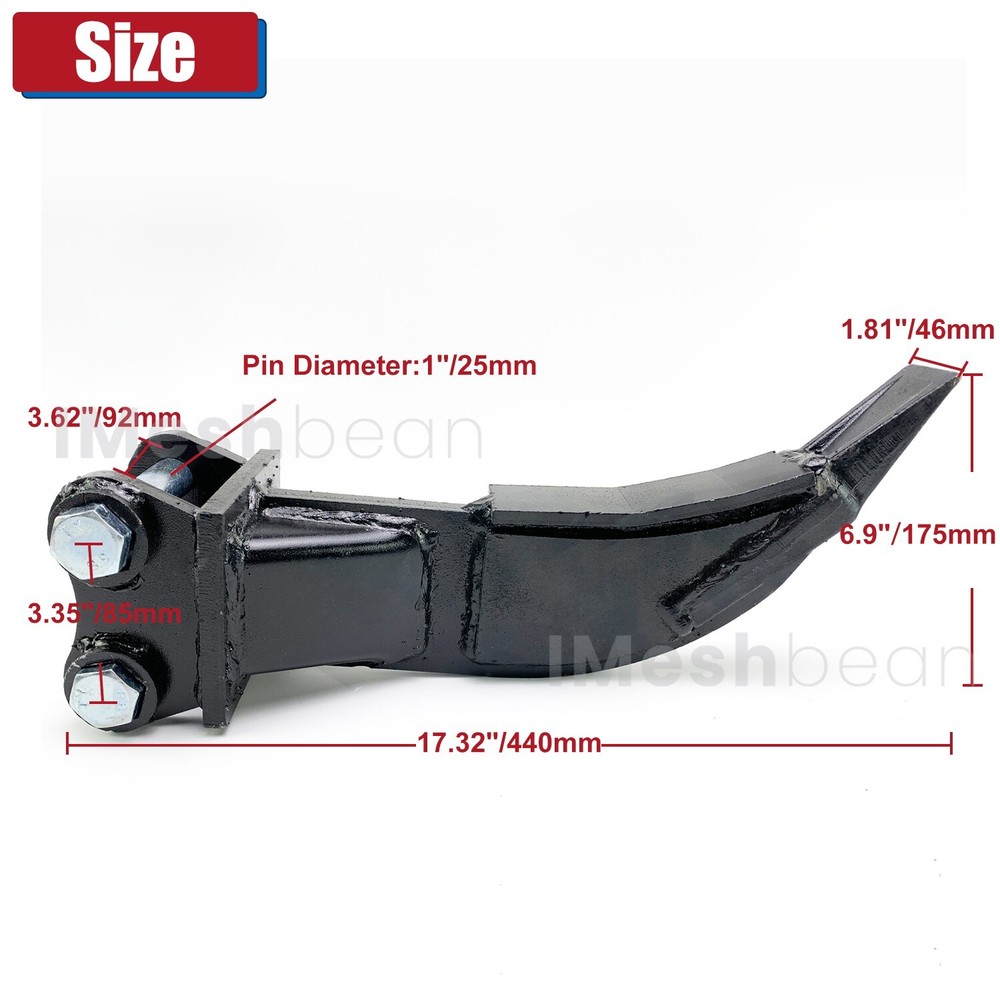 US 17.3" Ripper Attachment For Mini Excavators Digger Attachment 1" Mouting Hole
