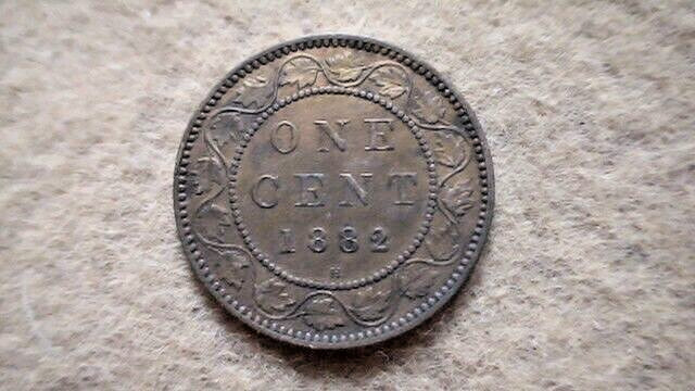1882 Canada Large One Cent Extra Fine Condition;  KM#7 Bronze