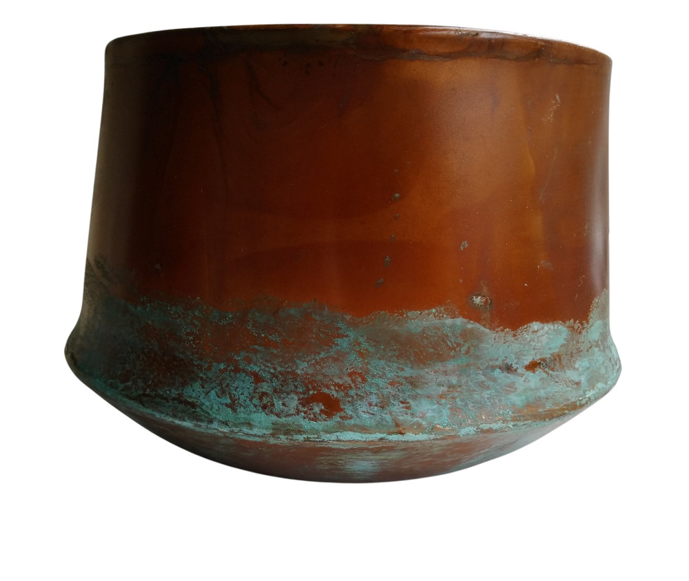 Rustic Copper/Blue Planter Pot or Home Decor, 1 Pot, Choose 9" or 6" Width