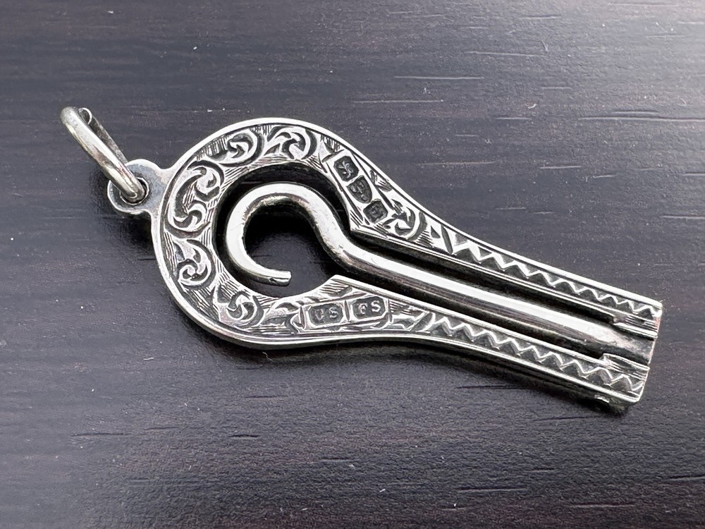 Victorian Sterling Silver Chatelaine Folding Button Hook CHESTER 1891
