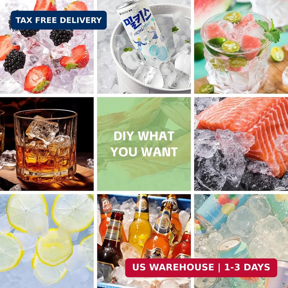 Silicone Ice Cube Tray with Locks Lids, Easy Release Flexible 15 Square Ice Tray