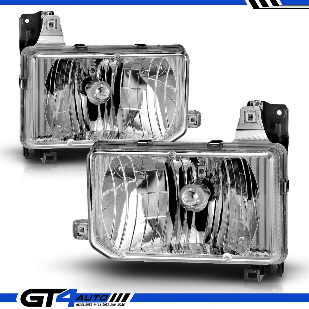 For 1987-1995 Pathfinder Crystal Chrome Euro Replacement Headlights Pair