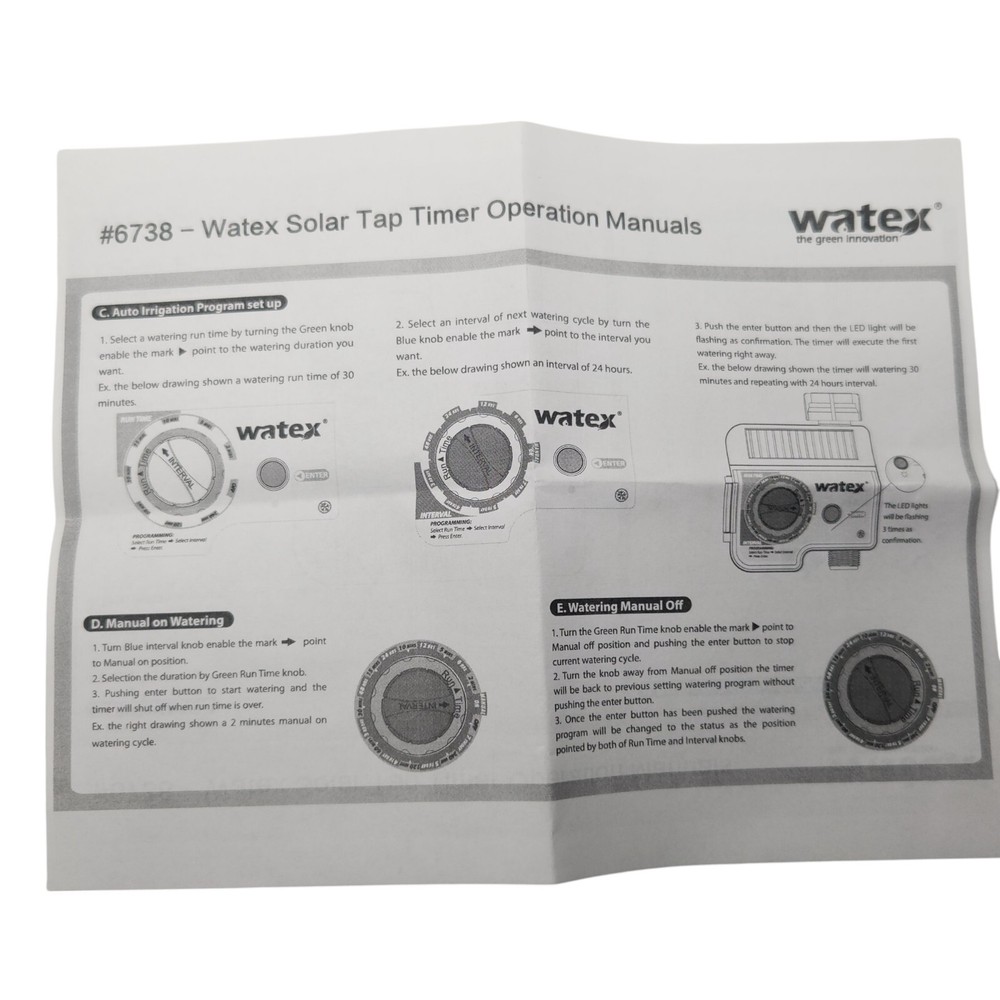 Solar Powered Water Tap Irrigation or Sprinkler Programmable Timer by Watex
