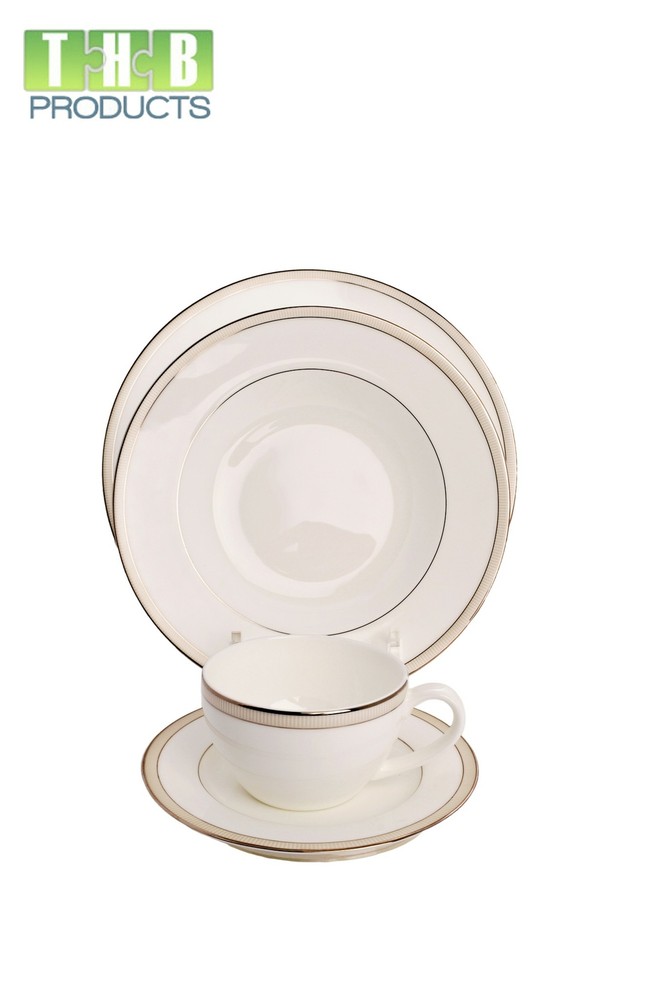Clear Acrylic 4 Piece China Dinnerware Place Setting Display Stand (Item #770)