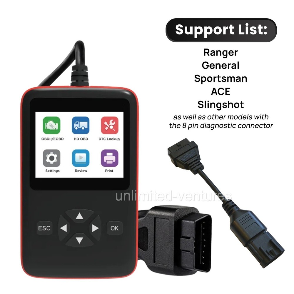 DIAGNOSTIC CODE READER OBD2 SCANNER  ADAPTER for POLARIS Slingshot, ATV