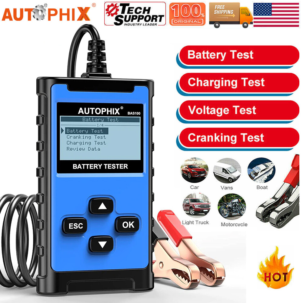 AUTOPHIX BAS100 Car Battery Tester 24V 12V Load Tester Charging System Analyzer