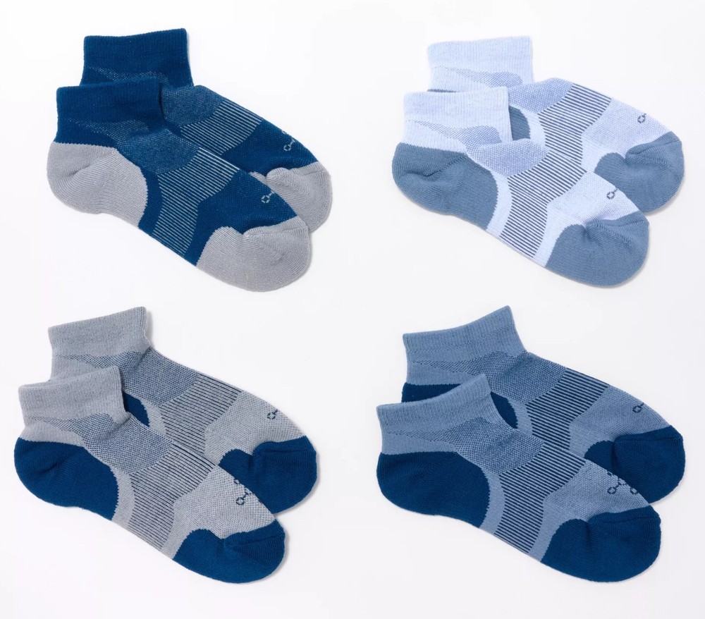 Tommie Copper Blue 4Pk Ankle Compression Socks - Medium