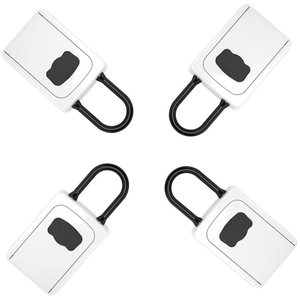 Lock Box for House Key, 4-Digit Code, Large Capacity, White