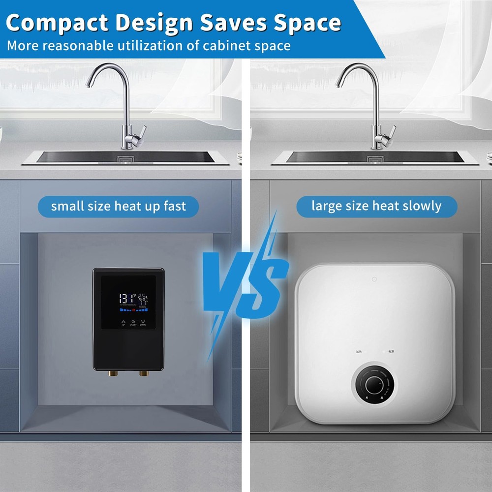 Tankless Water Heater Electric, 5500W 110V Instant Hot Water Heater with Remo...