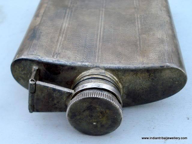 old sterling silver whisky bottle pocket flask wine
