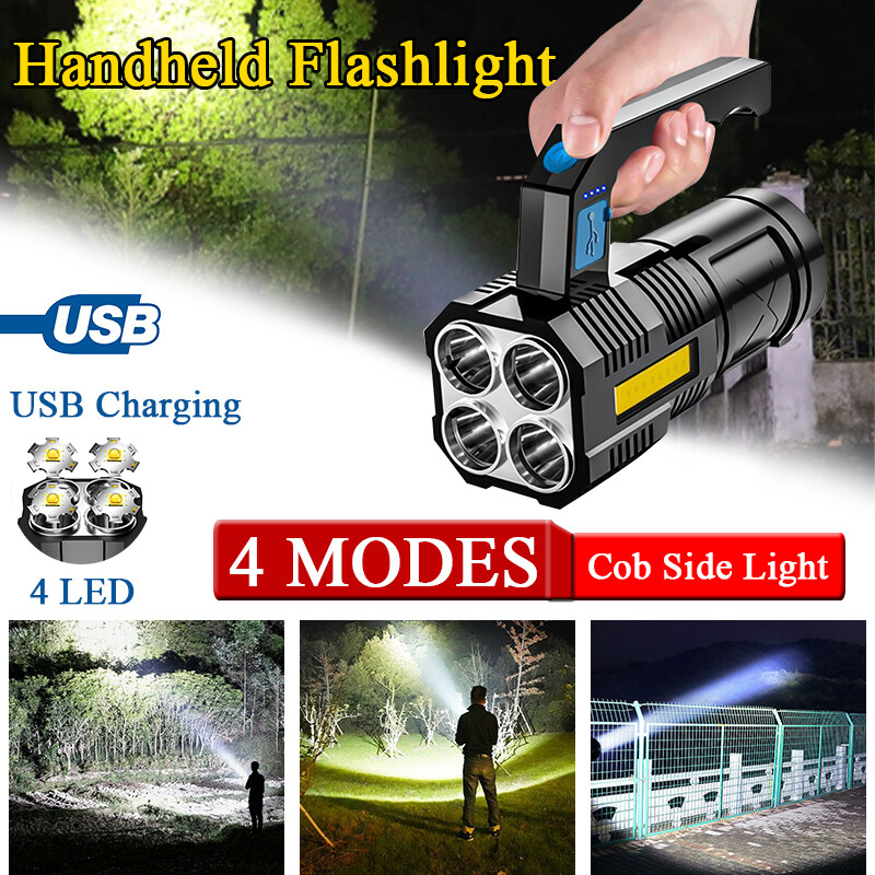 Rechargeable LED Flashlight, 990000LM, 4-Mode Handheld Torch with USB Charging