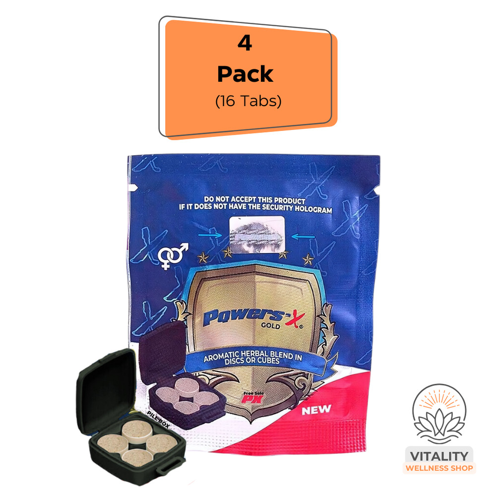 Powers'x Men's Vitality Support Natural Supplement 4  Pack (16 Tabs)