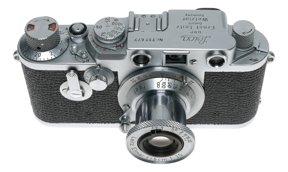 Leica IIIf camera Red Scale Elmar 3.5/50mm self timer boxed