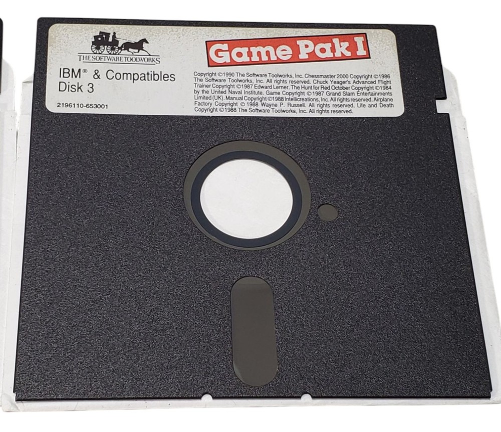 Vintage Software Toolworks Game Pak I IBM DOS Computer Software 5.25 Disks HTF