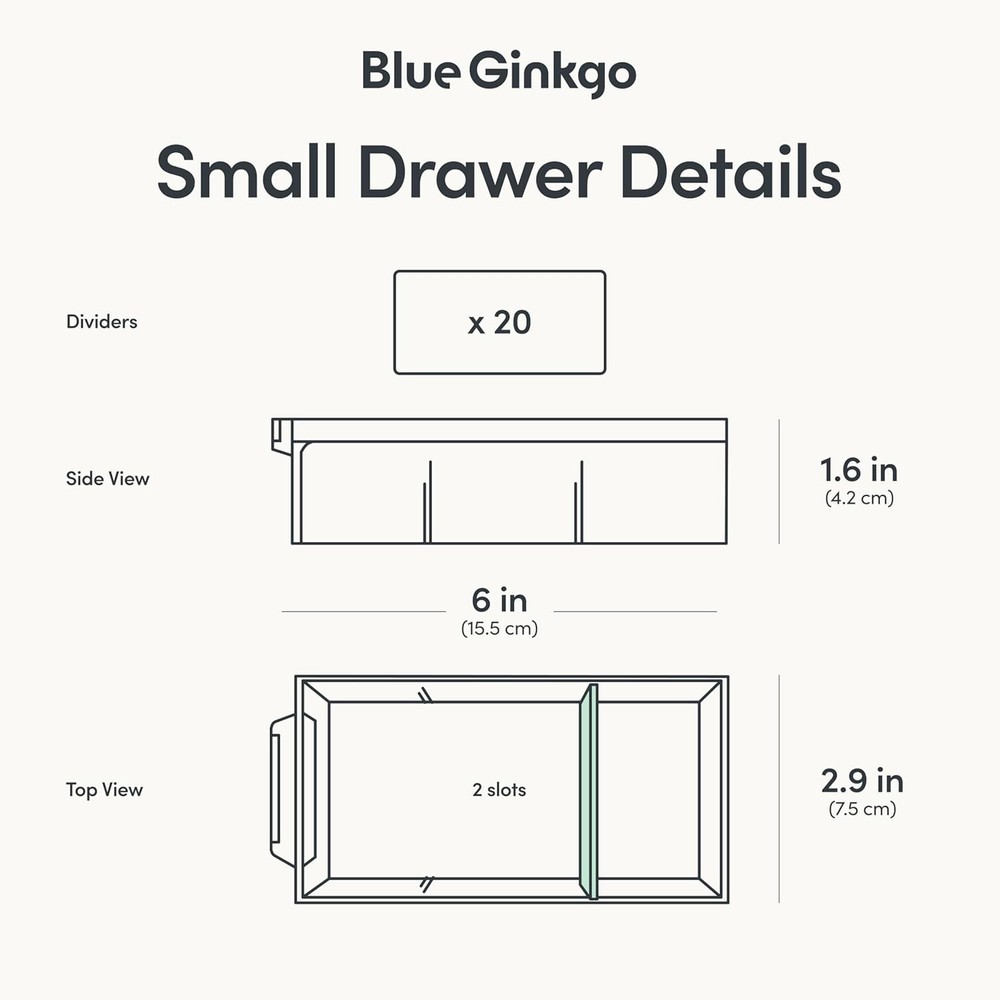 Blue Ginkgo Small 20-Drawer Chestnut –Stackable Transparent Storage Cabinet,Grey