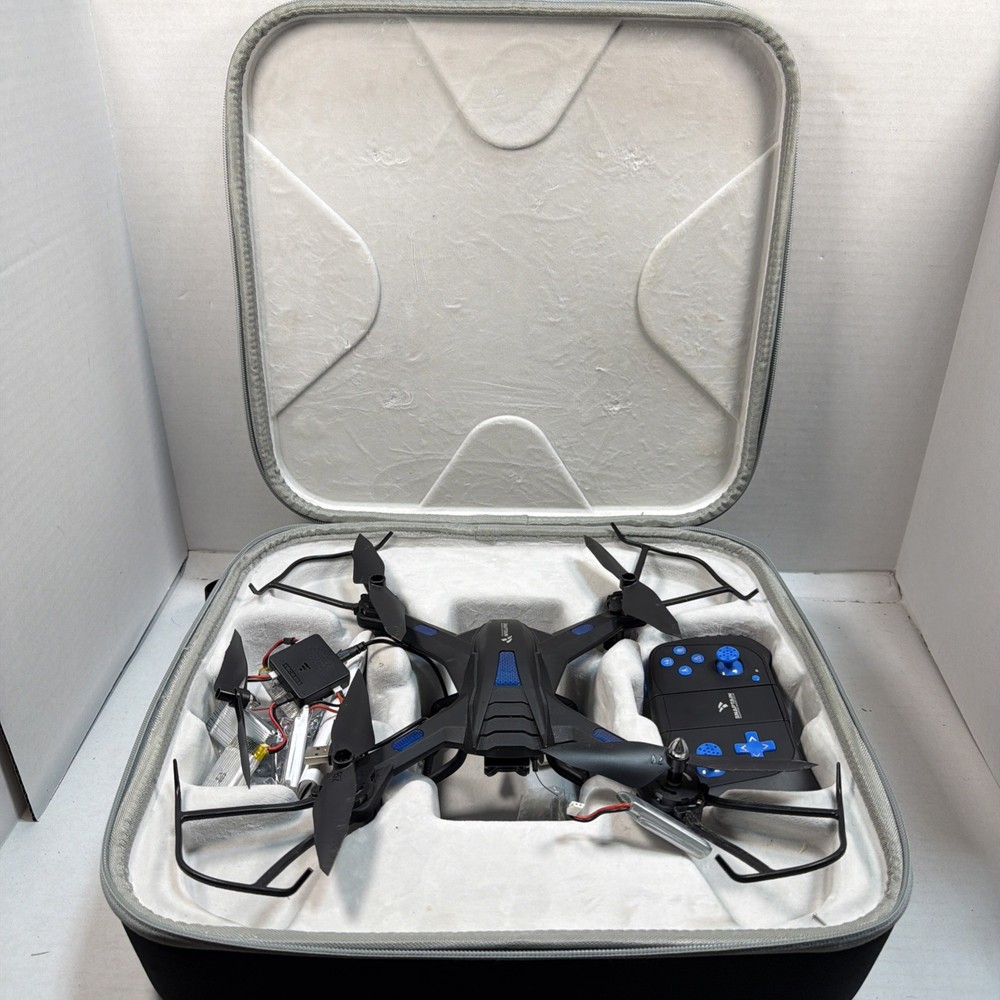 SNAPTAIN S5C Black Blue Quadcopter Drone with Controller & Case, Tested & Works
