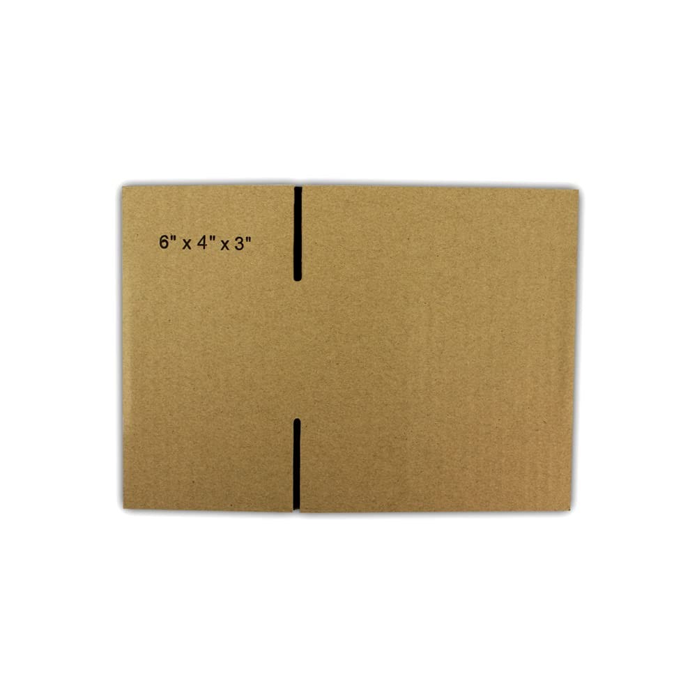 EcoSwift 6 x 4 x 3 Inch Single Wall Rectangular Corrugated Cardboard Brown