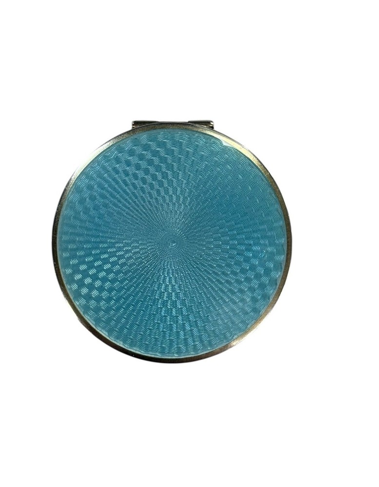 STERLING SILVER GUILLOCHE ENAMEL STAMP BOX