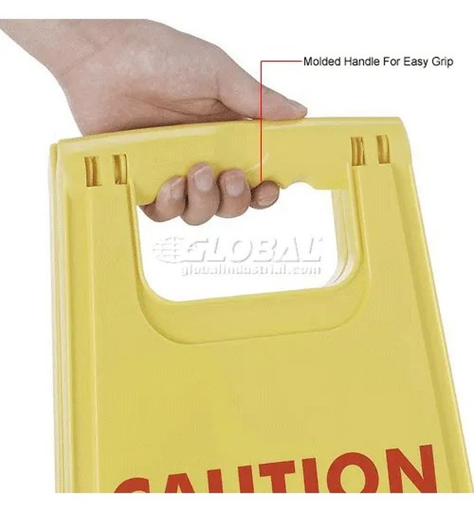 Global Industrial? Floor Sign 2 Sided Multi-Lingual - Caution