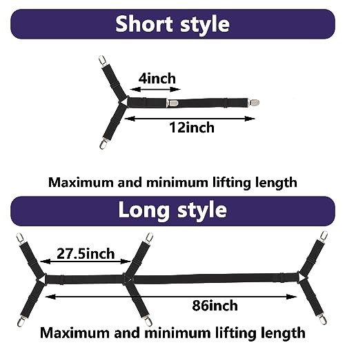 Bed Sheet Straps,6 PCS Secure and Fitted Sheet Straps for Full Size