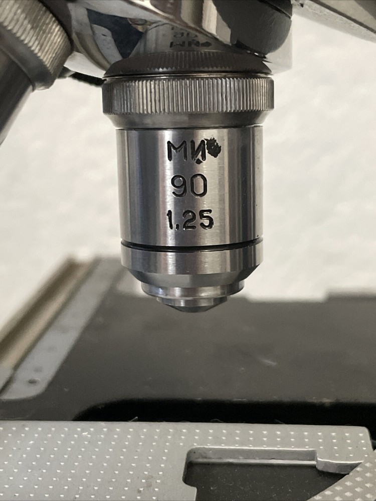 Microscope USSR Vintage Brand Omo With OBJECTIVES +