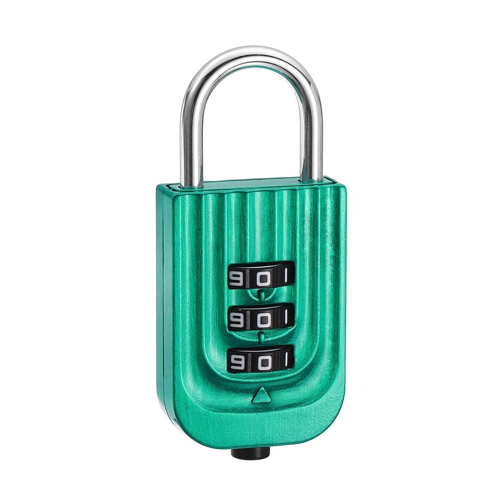 Resettable 3 Digit Combination Lock Code Padlock, Green (65 x 30mm)