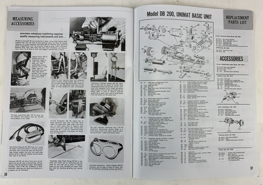 UNIMAT MINIATURE MACHINING TECHNIQUES, new copy book