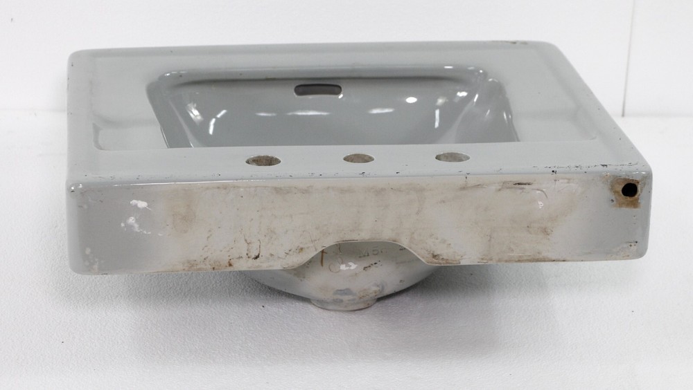 Vintage Reclaimed 24 in. Gray Ceramic Wall Sink