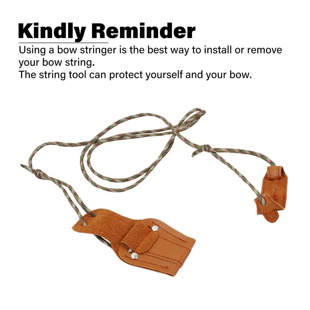 SOPOGER Archery Stringer Recurve Bow Tool, Longbow Brown