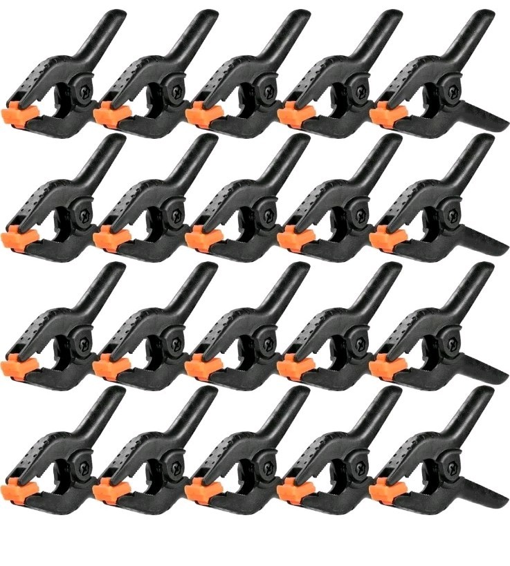 20 Pack Heavy-Duty Nylon Spring Clips with Strong Clamping Force - Plastic