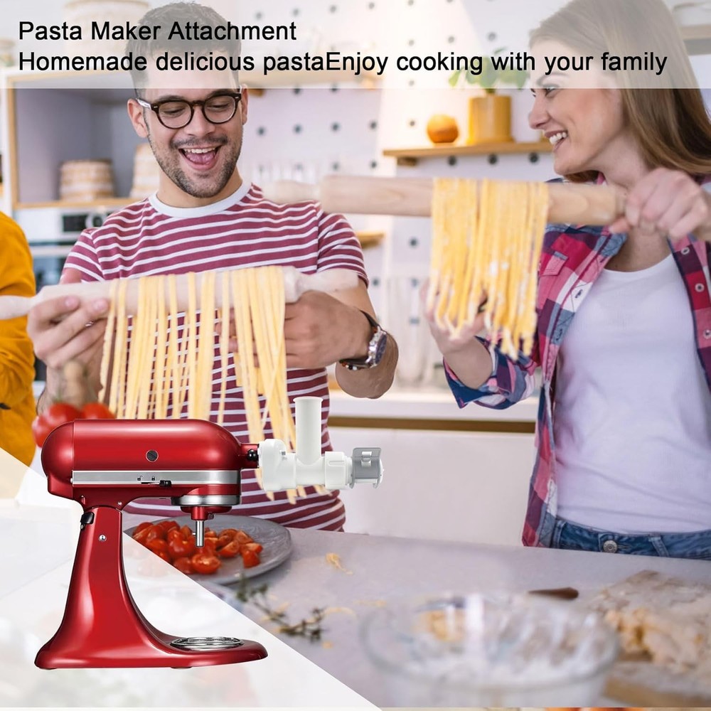 Pasta Maker Attachment for Kitchen Aid Stand Mixers with 6 Interchangeable Diffe